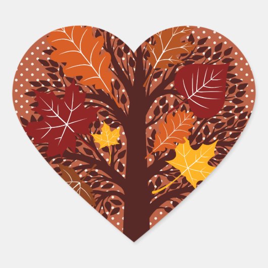 Herfst herfstbladeren boom november oogst hart sticker (Voorkant)