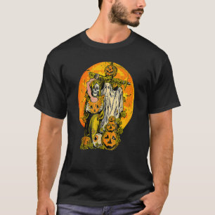 Herfst Herfstbladeren Halloween Geest Pompoen Voge T-shirt