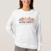Herfst herfstbladeren & pompoenen t-shirt (Voorkant)