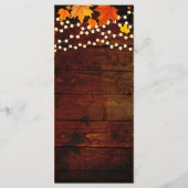 Herfst Herfstbladeren & String Lights Trouwmenu Menu (Achterkant)
