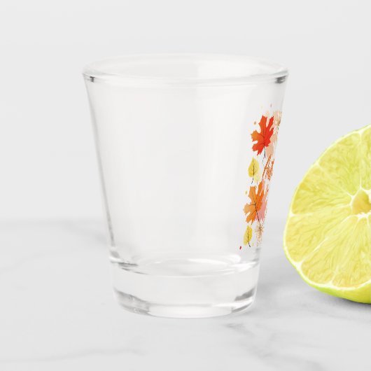 Herfst herfstbladeren vallen shot glas (Links)
