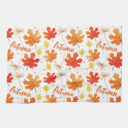 Herfst herfstbladeren vallen theedoek (Horizontaal)