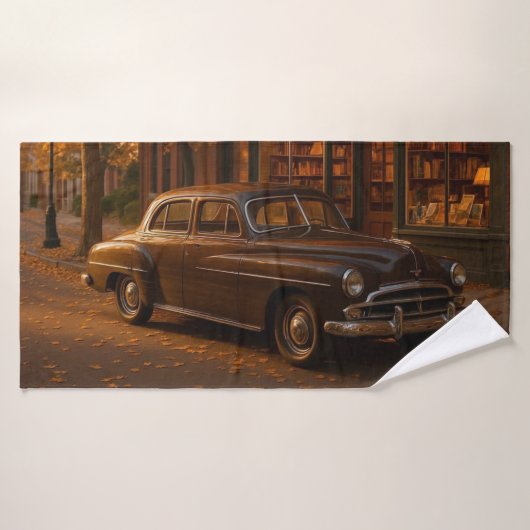 Herfst/Herfstboekwinkel & auto Badhanddoek (Badhanddoek)