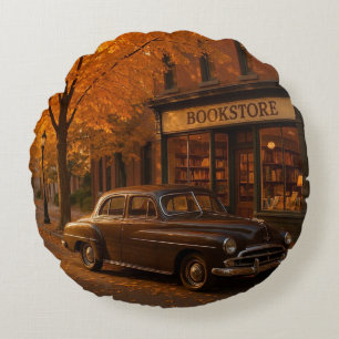 Herfst/Herfstboekwinkel & auto Rond Kussen