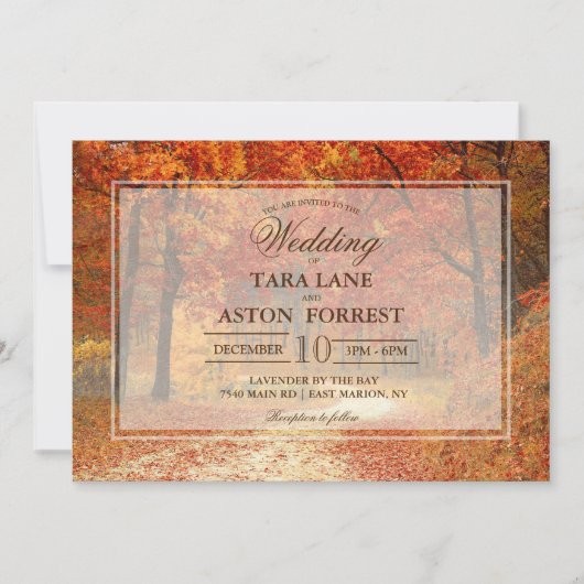 Herfst herfstboom rustieke bruiloft uitnodiging (Voorkant)