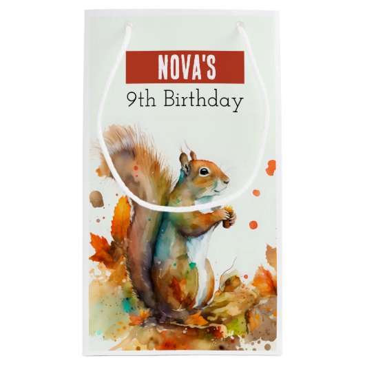 Herfst / Herfstvibes Eekhoorn - Verjaardagsfeest - Klein Cadeauzakje (Achterkant)