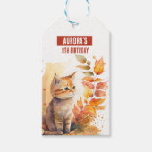 Herfst / Herfstvibes Kitten - Verjaardagsfeest - Cadeaulabel (Voorkant)