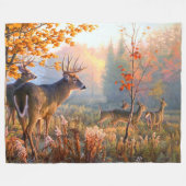 Herfst herten bokken doet bos weide fleece deken (Voorkant (Horizontaal))