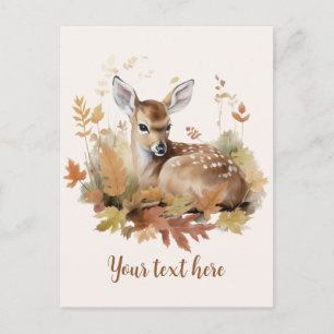 Herfst Herten Fawn herfstbladeren Briefkaart