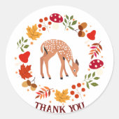 Herfst herten ronde sticker (Voorkant)