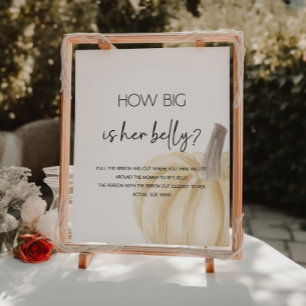 Herfst hoe groot is haar buik Baby shower spel Pos Poster