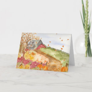 Herfst Home Landschap Herfst Verlaat Pompoenen Kaart