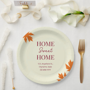 Herfst Home Sweet Home open huis Huisverwarming Papieren Bordje