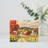 Herfst Homestead illustratie Briefkaart (Staand voorkant)