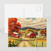 Herfst Homestead illustratie Briefkaart (Voorkant / Achterkant)