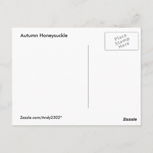 Herfst Honeysuckle ~ briefkaart (Achterkant)