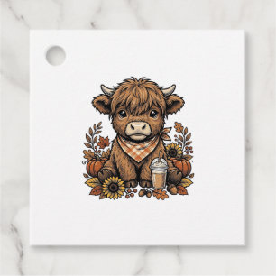 Herfst Hoogland Koe Vintage Herfst Boerderij Kunst Bedankjes Labels