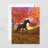 Herfst Horse Briefkaart (Voorkant / Achterkant)