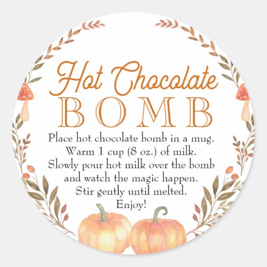 Herfst Hot Chocolate Bomb Sticker (Voorkant)