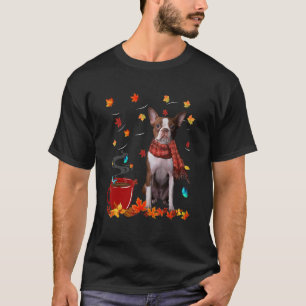 Herfst Hot Chocolate Red Boston Terrier T-shirt