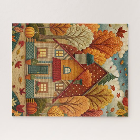 Herfst House Puzzel Legpuzzel (Horizontaal)