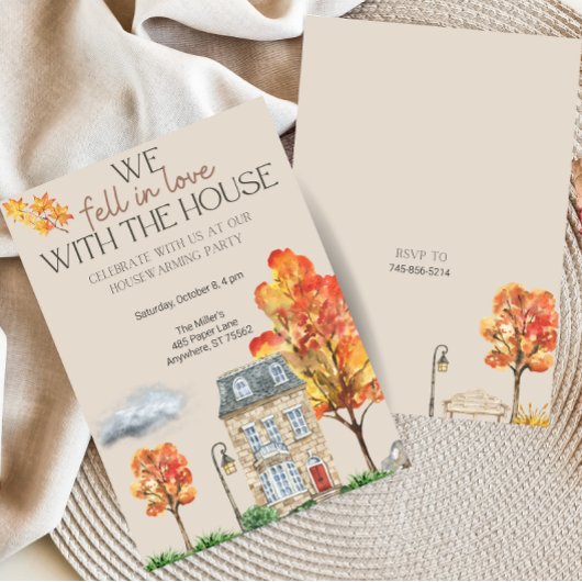 Herfst Housewarming Party Uitnodigen | Herfst Wate Kaart