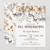 Herfst Housewarming party, vlinder, herfstgeblader Kaart (Voorkant / Achterkant)
