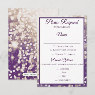 Herfst Huwelijk RSVP - Champagne en Pruim Kaart