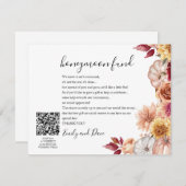 Herfst Huwelijksreis wens QR CODE Informatiekaartje (Voorkant / Achterkant)