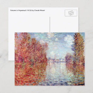 Herfst in Argenteuil door Claude Monet Briefkaart
