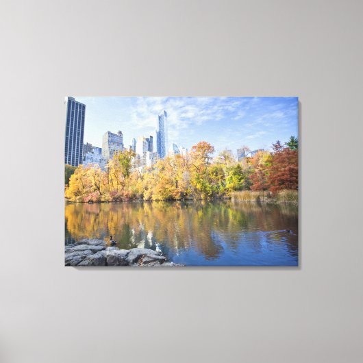 Herfst in Beauful Central Park Lake New York City Canvas Afdruk (Voorkant)