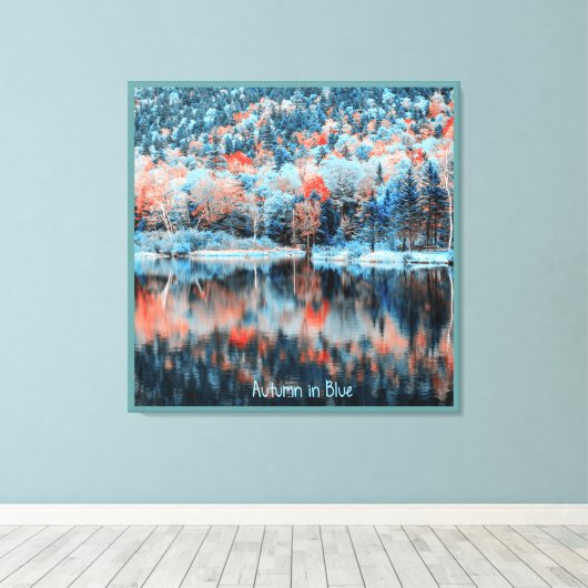 Herfst in blauw canvas afdruk (Insitu (Houten vloer))