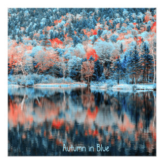 Herfst in blauw foto afdruk