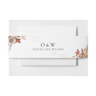 Herfst in de liefde | Boho Bloemen bruiloft Uitnodigingen Wikkel