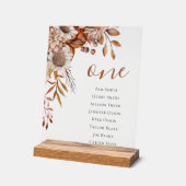 Herfst in de liefde | Boho Bloemen Trouwstoel Graf Acryl Bord (Hoek)