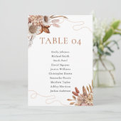 Herfst in de liefde | Boho Bloemen Trouwtafel Numm Kaart (Staand voorkant)