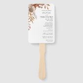 Herfst in de liefde | Boho Flowers huwelijksprogra Handwaaier (Voorkant)
