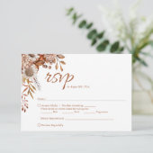 Herfst in de liefde | Boho Flowers Wedding RSVP Ka (Staand voorkant)