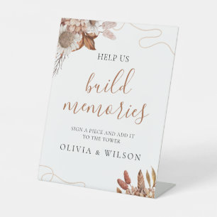 Herfst in de liefde   Build Memories Wedding Guest Reclamebord Met Voetstuk