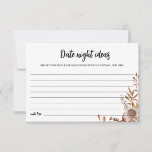 Herfst in de liefde Date Night Ideeën Vrijgezell RSVP Kaartje