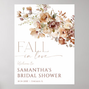 Herfst in de liefde rustieke floral vrijgezellenfe poster