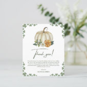 Herfst in de liefde Sage Green Wedding Dank u Card (Staand voorkant)