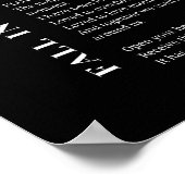 Herfst in de liefde weer gedicht Wall Art poster (Hoek)