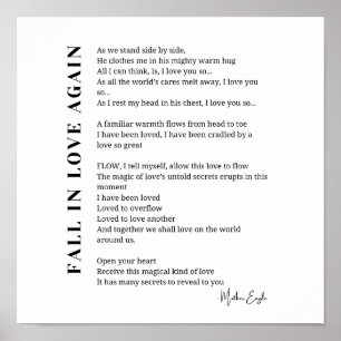 Herfst in de liefde weer gedicht Wall Art poster