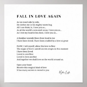 Herfst in de liefde weer gedicht Wall Art poster