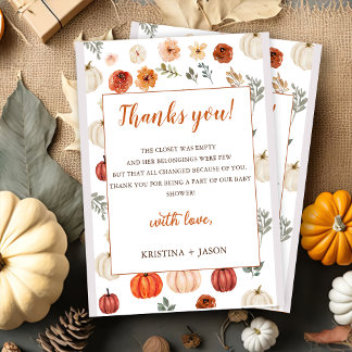 Herfst in de liefde Wildflower Pattern Bedankkaart