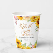 Herfst in de liefde | Zonnebloem Vrijgezellenfeest Papieren Bekers (Achterkant)