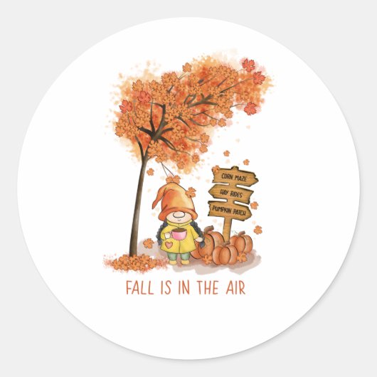 Herfst in de lucht ronde sticker (Voorkant)