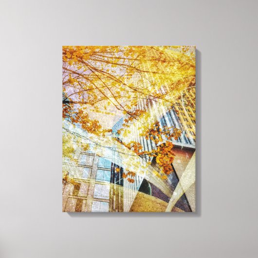 Herfst in de stad Abstract Canvas Afdruk (Voorkant)