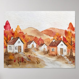 Herfst in de Waterverf Poster